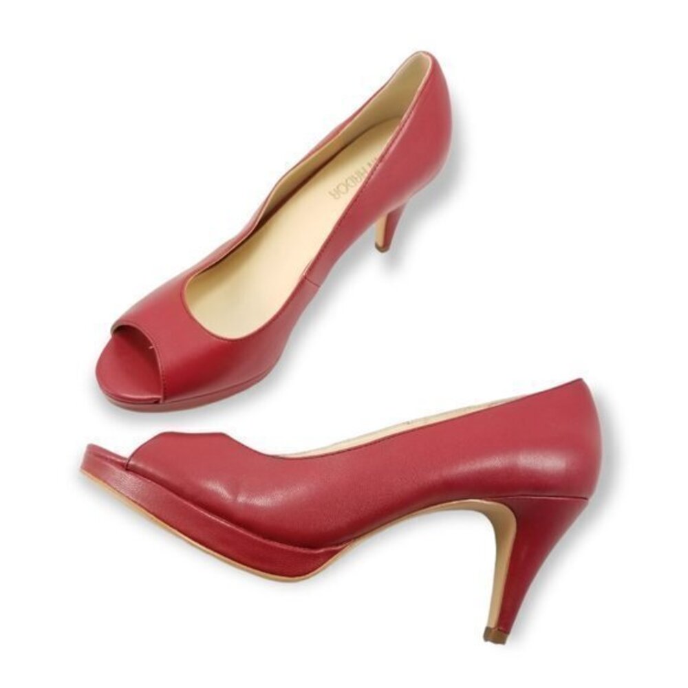 Jenn Ardor Peep Toe Platform Pumps in Red Size 8.5